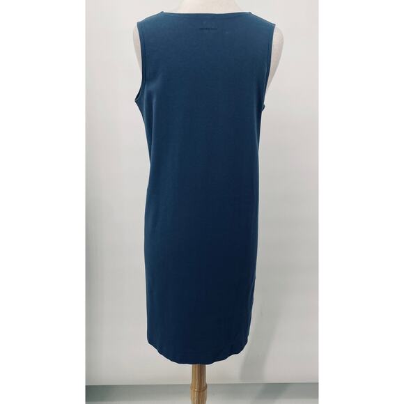 Patagonia Organic Cotton Stretch Knit Dress Sleeveless Boatneck Slate Blue Large - Picture 6 of 8